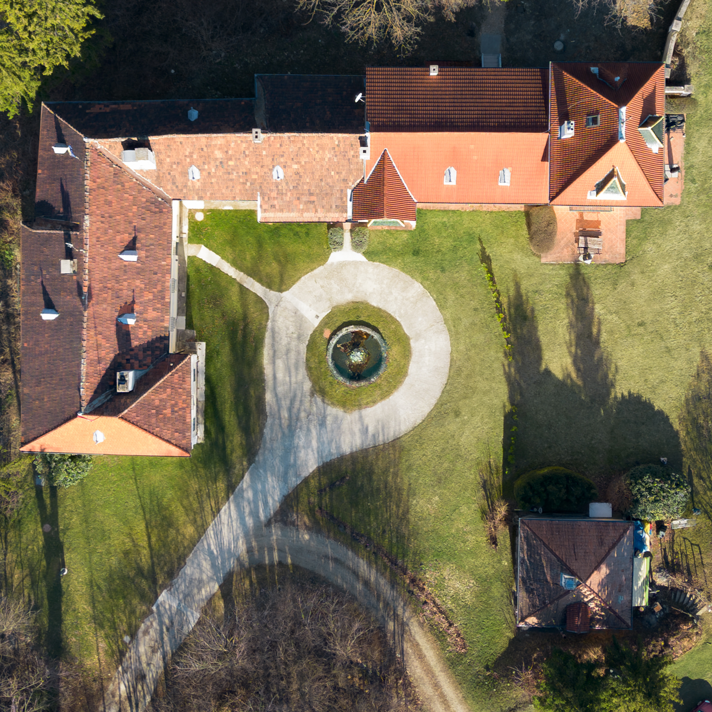 Gartenansicht von Schloss Mühlhof
